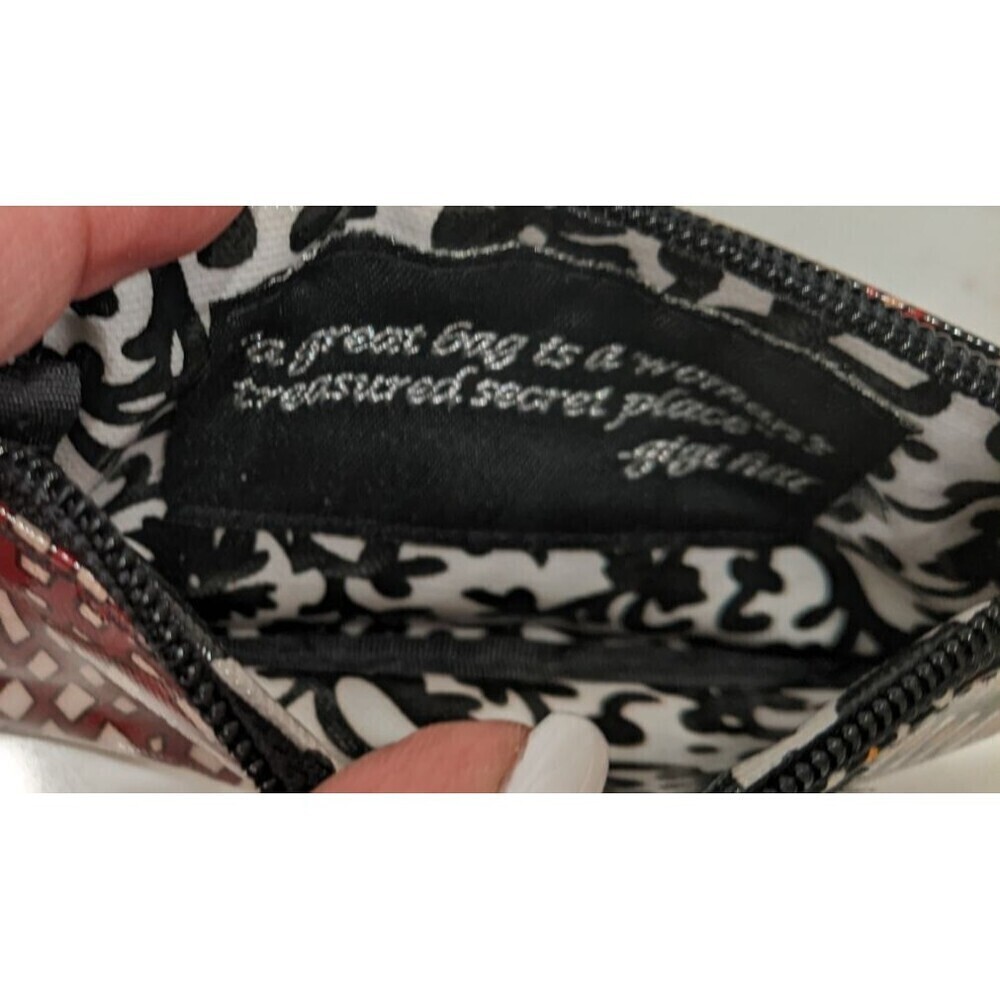 GIGI HILL Coated Canvas Mini Colorful Wristlet Bag Coin Purse 3" X 6" - Picture 8 of 8